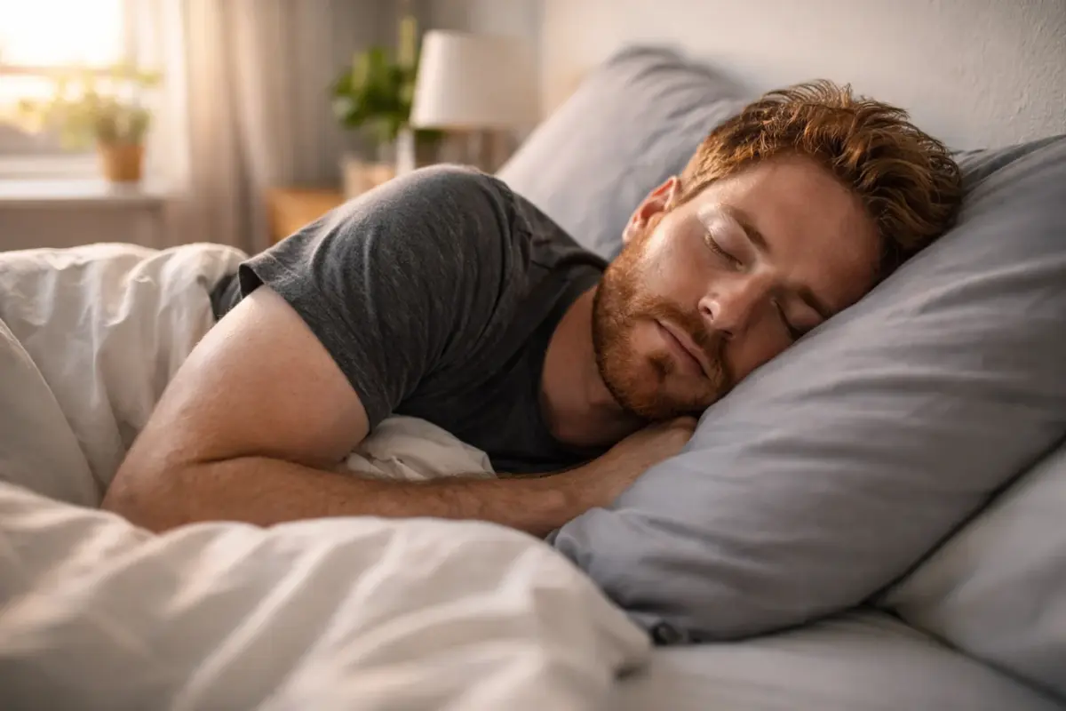 a man sleeping too much in his bed