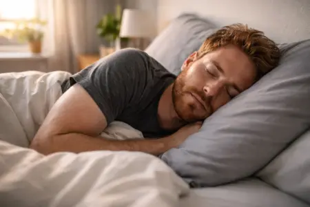 a man sleeping too much in his bed