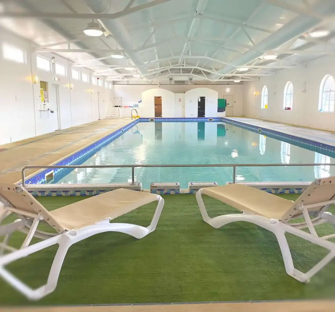 Photo of the indoor swimming pool and leisure facilities at Smarmore Castle Rehab Clinic in Ireland