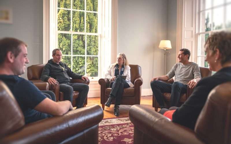 Group therapy during ketamine rehab at Smarmore Castle.