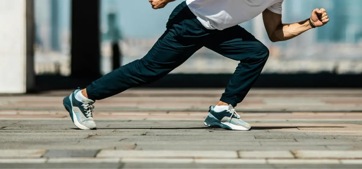 a man running displaying an artistic way of how to tell if someone is on speed