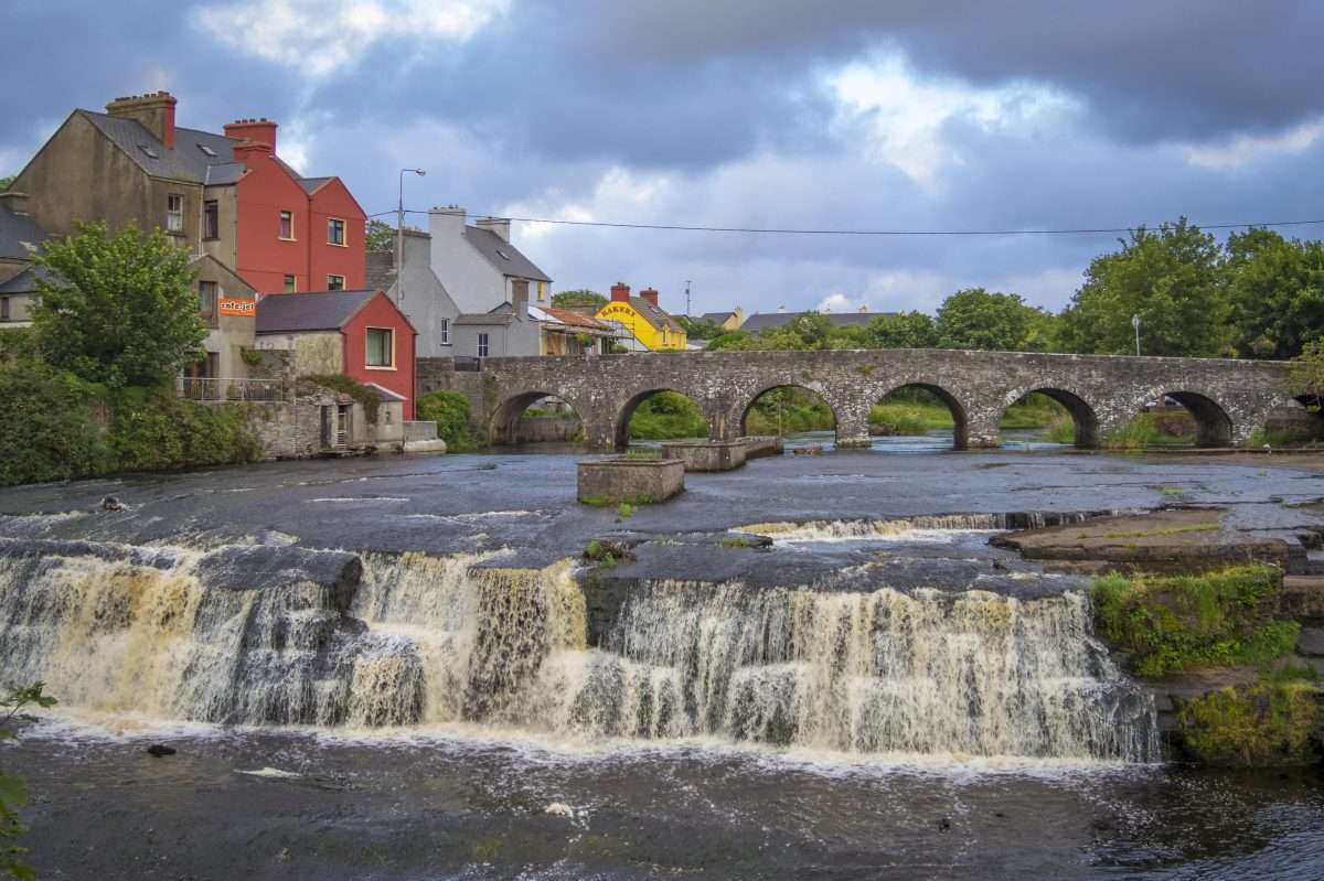 Waterfall in the small town Ennistymon, Co Clare, Ireland