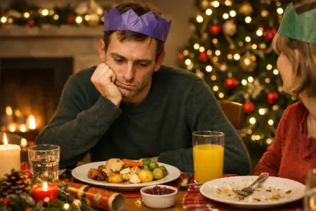 a man not eating his christmas dinner because he is suffering from cocaine weight loss
